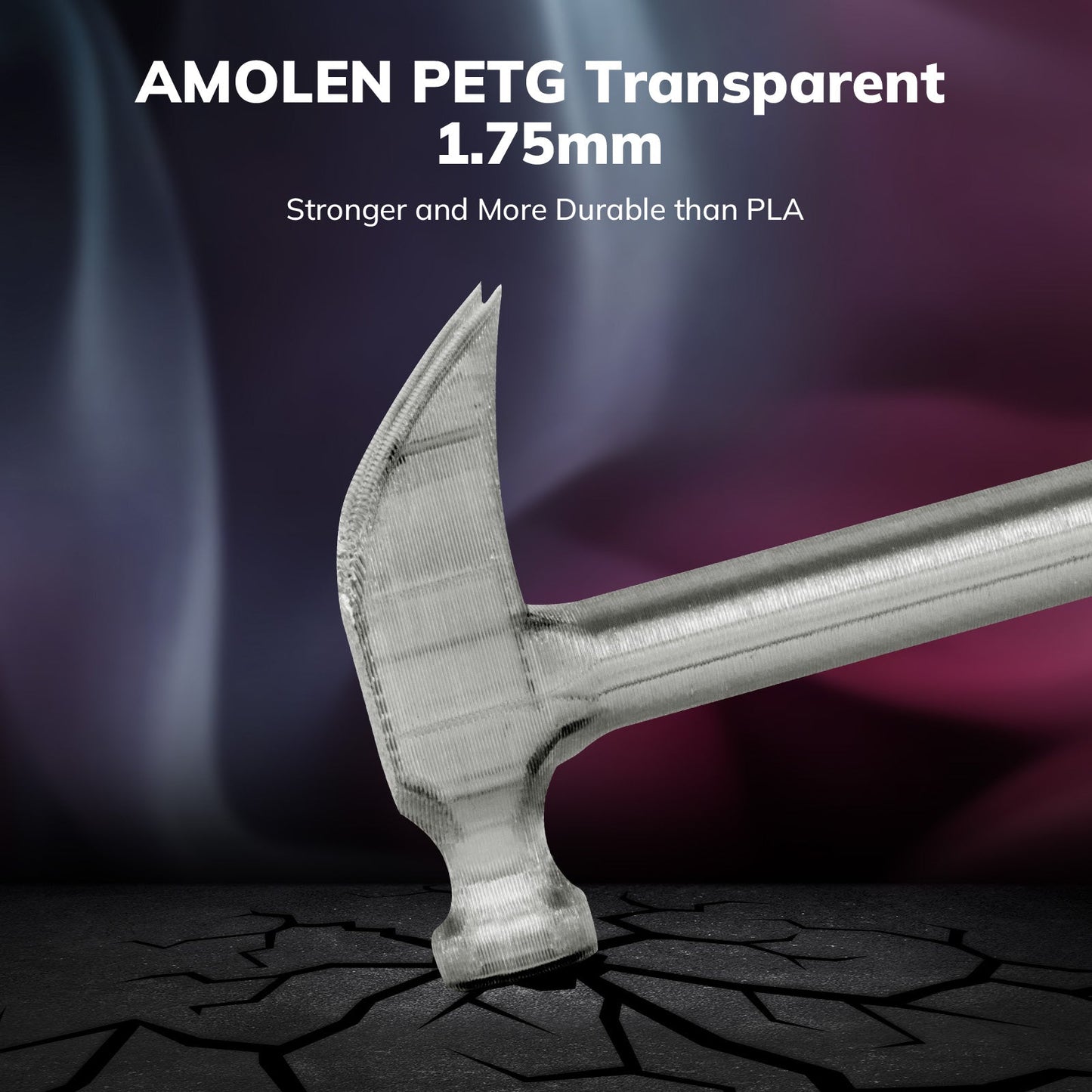 Amolen Transparent PETG Filament Variety Pack 1.75mm (4x 250g Spools)