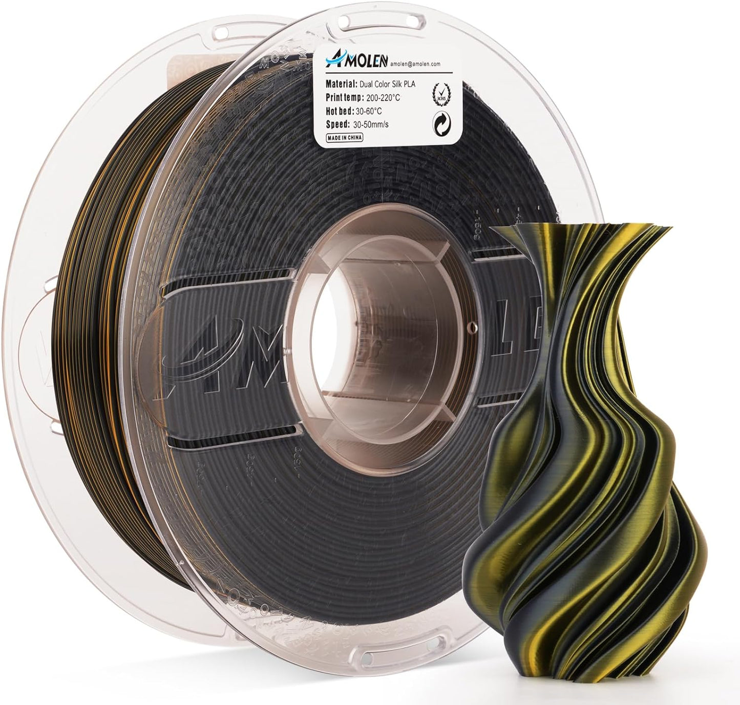 Amolen - Silk Dual Color PLA Filament 1.75mm - 1kg / 2.2lbs