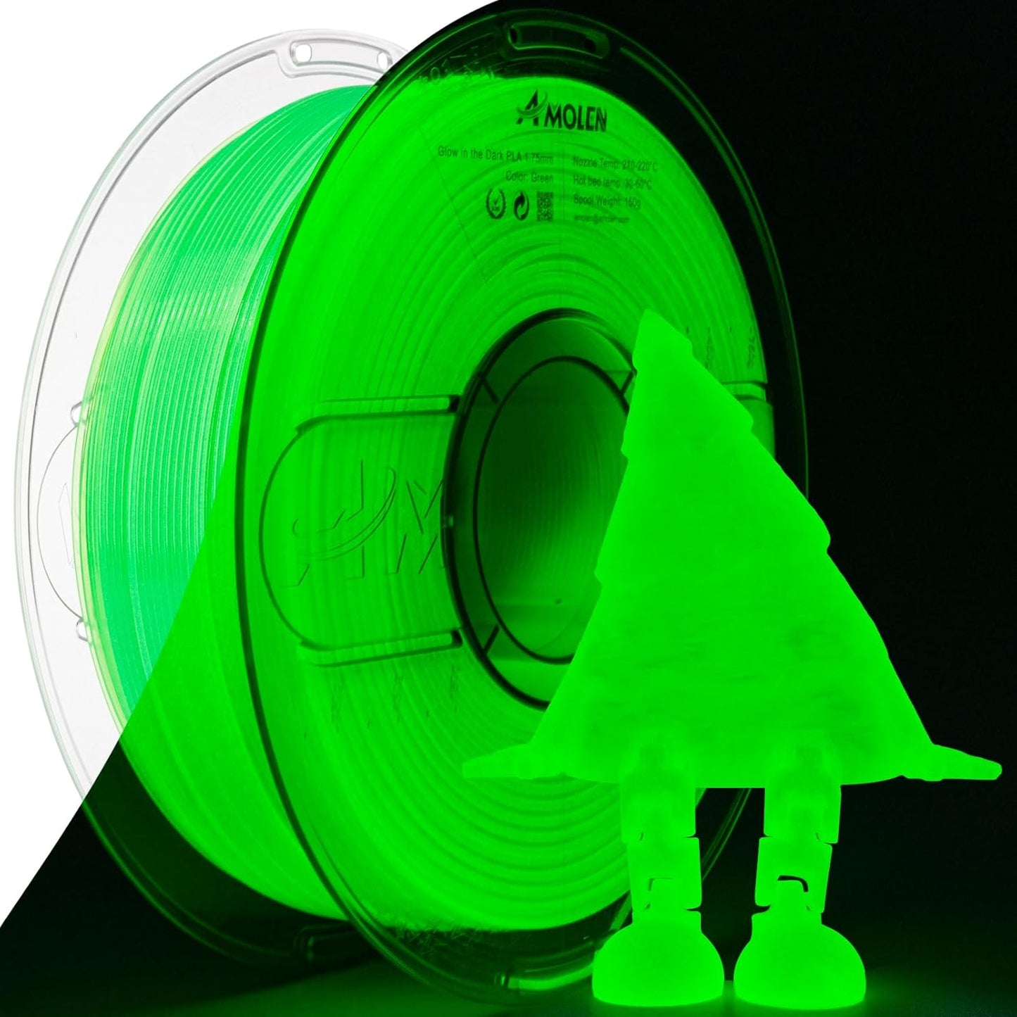 Amolen - Glow-in-the-Dark PLA Filament 1.75mm (1kg / 2.2lbs)