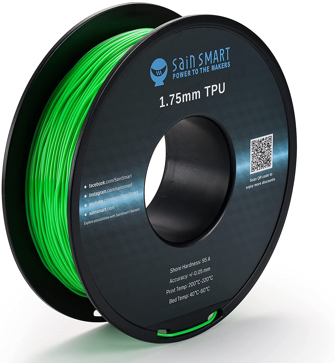 SainSmart - Cyberpunk Neon Green TPU Filament 1.75mm (800g)