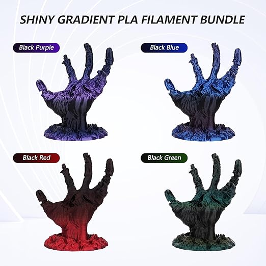 Amolen - Shiny Gradient Silk PLA Filament Variety Pack 1.75mm (4x 200g Spools)