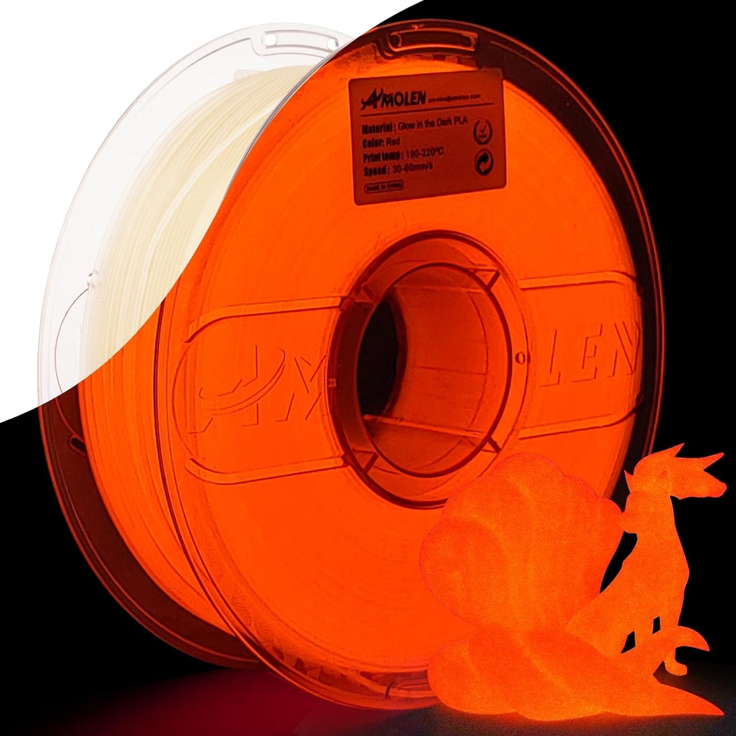 Amolen - Glow-in-the-Dark PLA Filament 1.75mm (1kg / 2.2lbs)