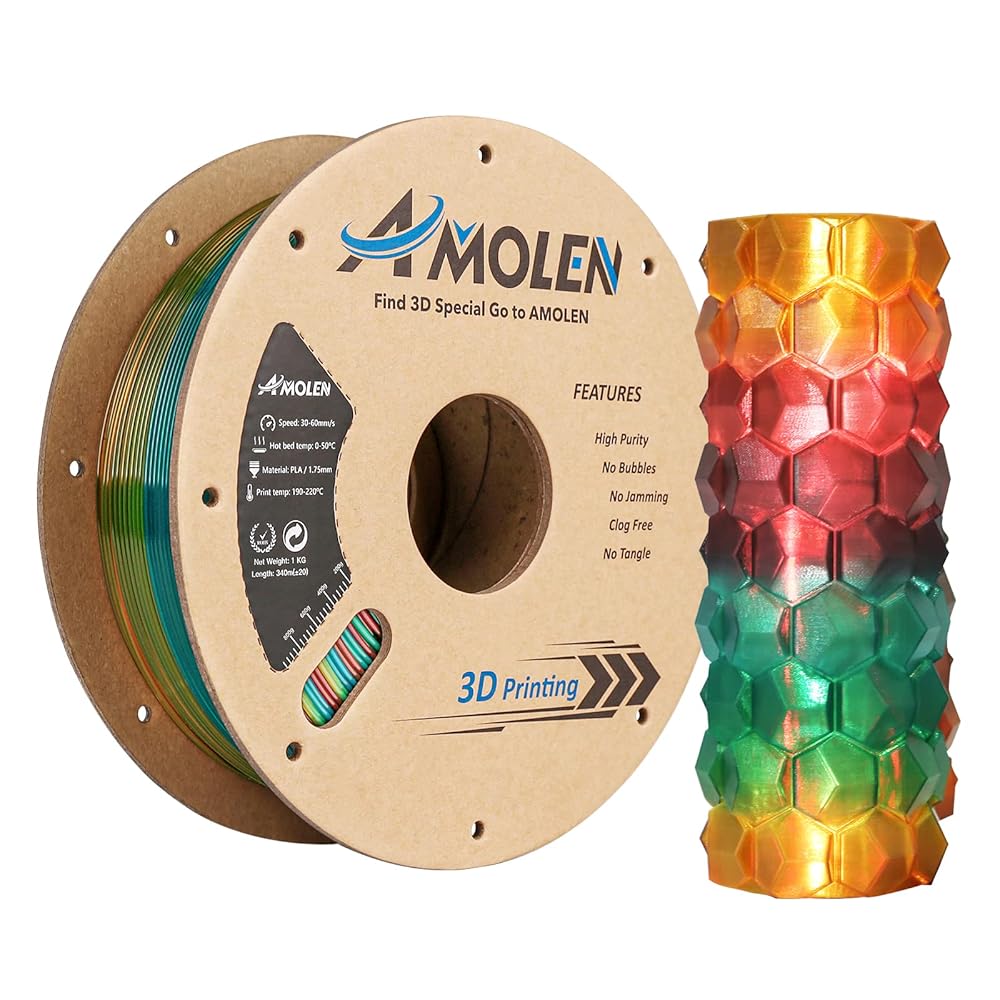 Amolen - Crystal-Transparent Gradient PLA Filament 1.75mm - 1kg / 2.2lbs