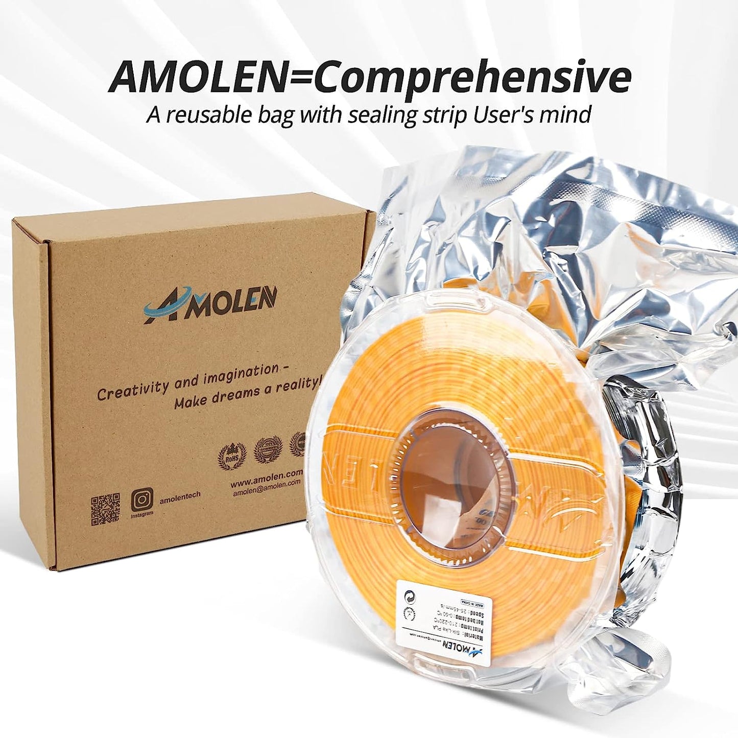 Amolen - PLA Silk Basic Variety Pack - 1.75mm (4x200g)