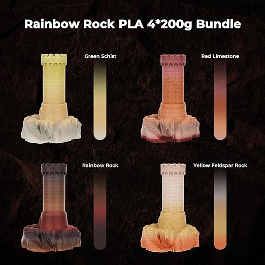 Amolen - Marble PLA Filament Variety Pack - 1.75mm (4x200g)