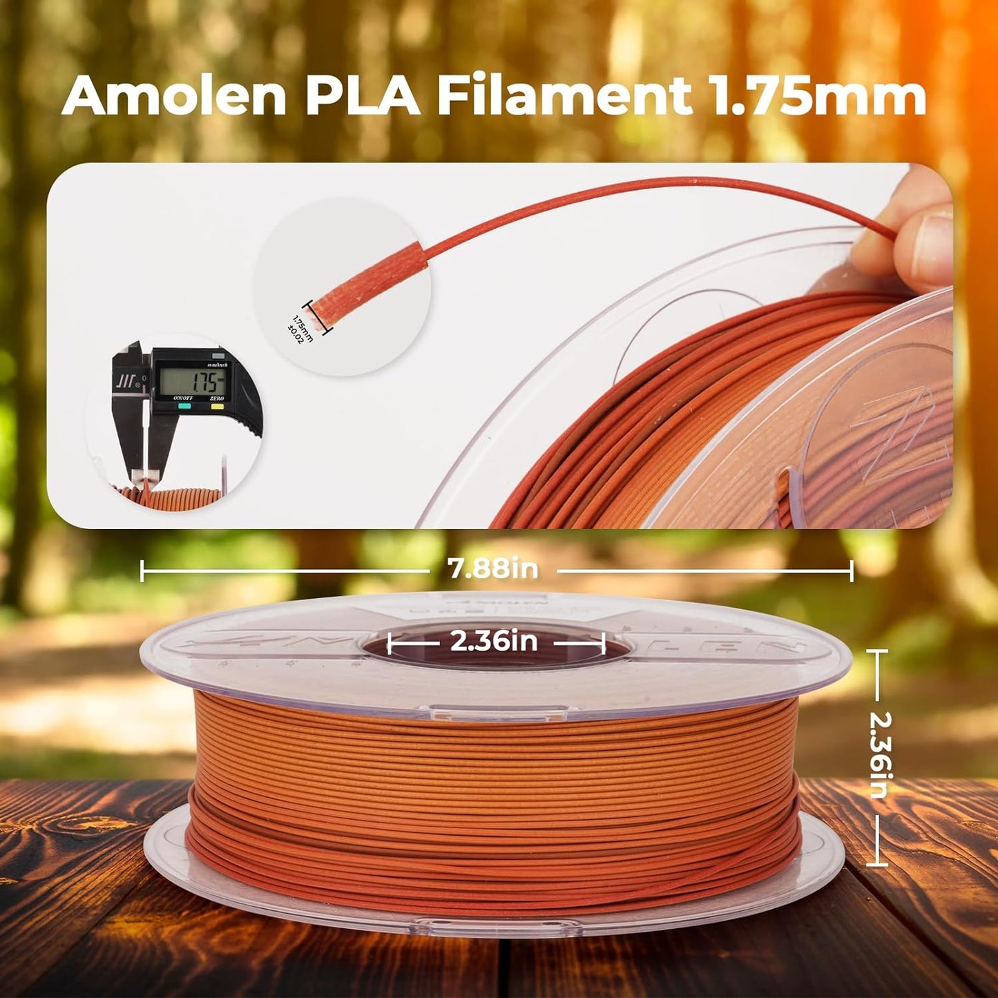 Amolen - Real Wood PLA Filament 1.75mm (1kg)