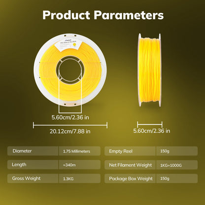 Amolen - Glow-in-the-Dark TPU Filament 1.75mm (95A) - 1kg / 2.2lbs