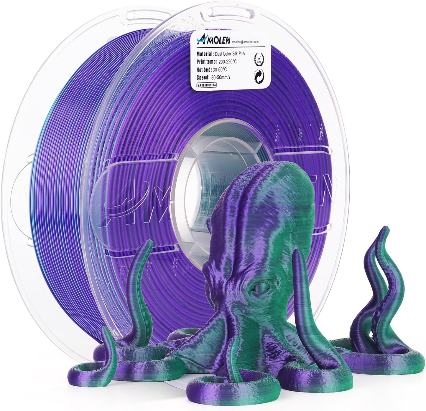 Amolen - Silk Dual Color PLA Filament 1.75mm - 1kg / 2.2lbs