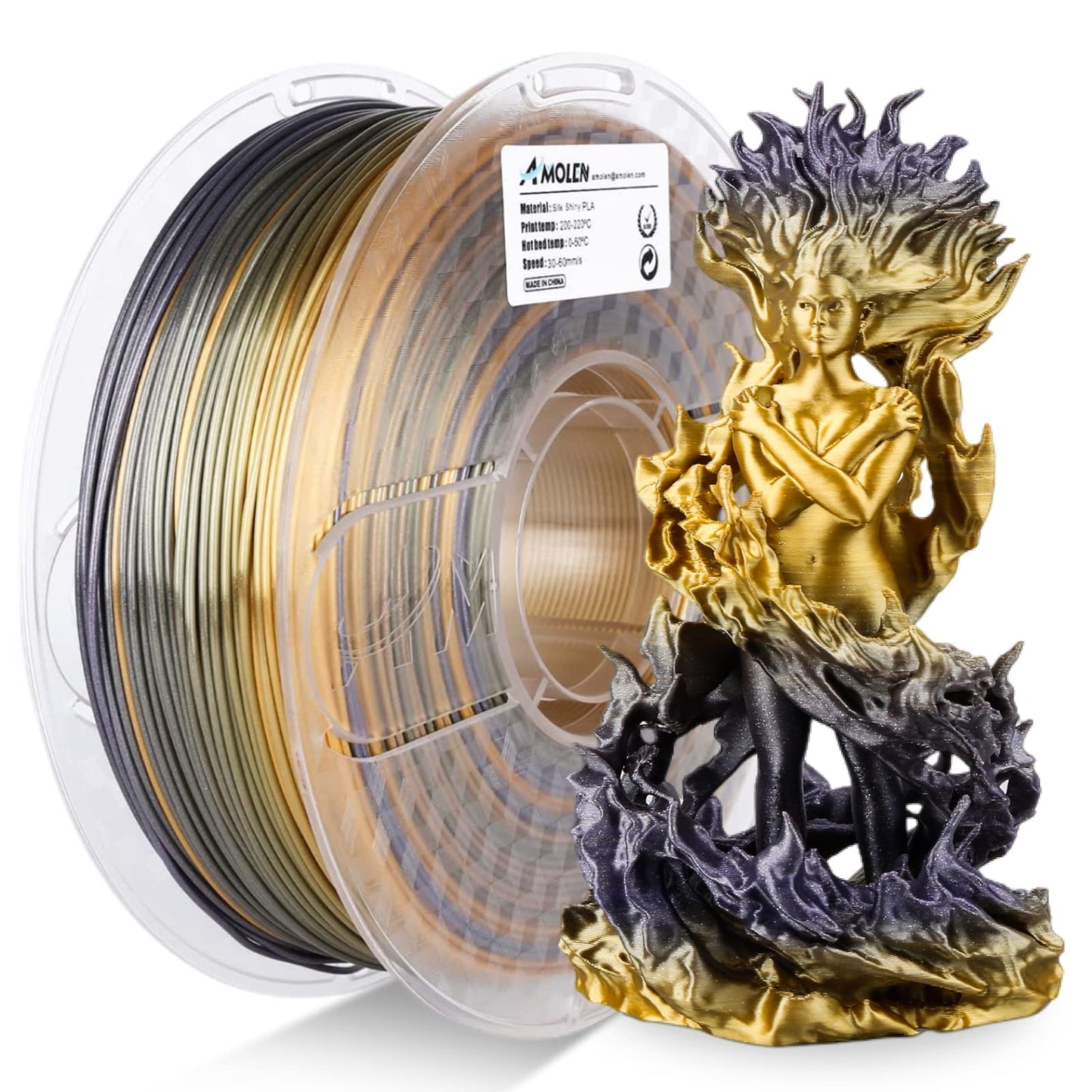Amolen - Shiny Gradient Silk PLA Filament 1.75mm (1kg)