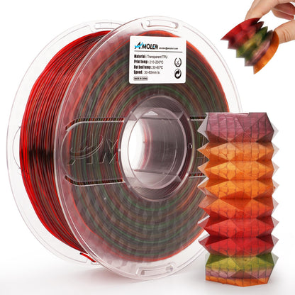 Amolen - Rainbow TPU Filament 1.75mm (95A) - 1kg / 2.2lbs