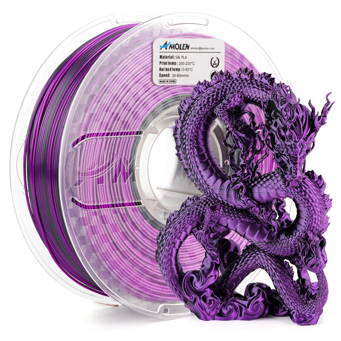 Amolen - Silk Dual Color PLA Filament 1.75mm - 1kg / 2.2lbs