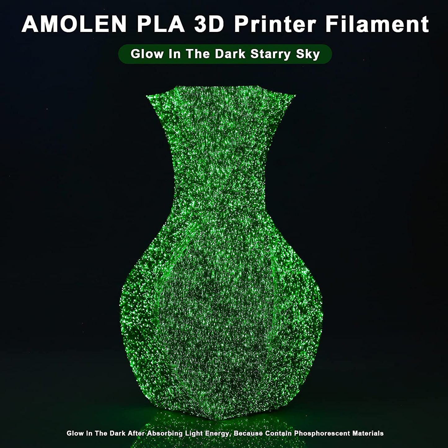 Amolen - Glow-in-the-Dark PLA Filament Variety Pack 1.75mm (4x 200g Spools)