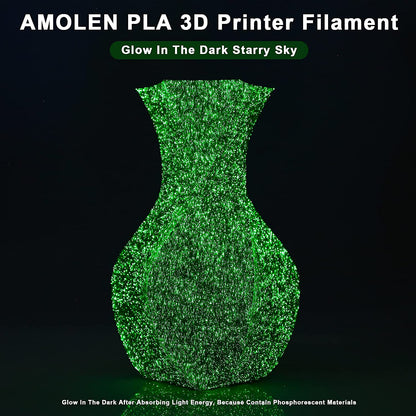 Amolen - Glow-in-the-Dark PLA Filament Variety Pack 1.75mm (4x 200g Spools)