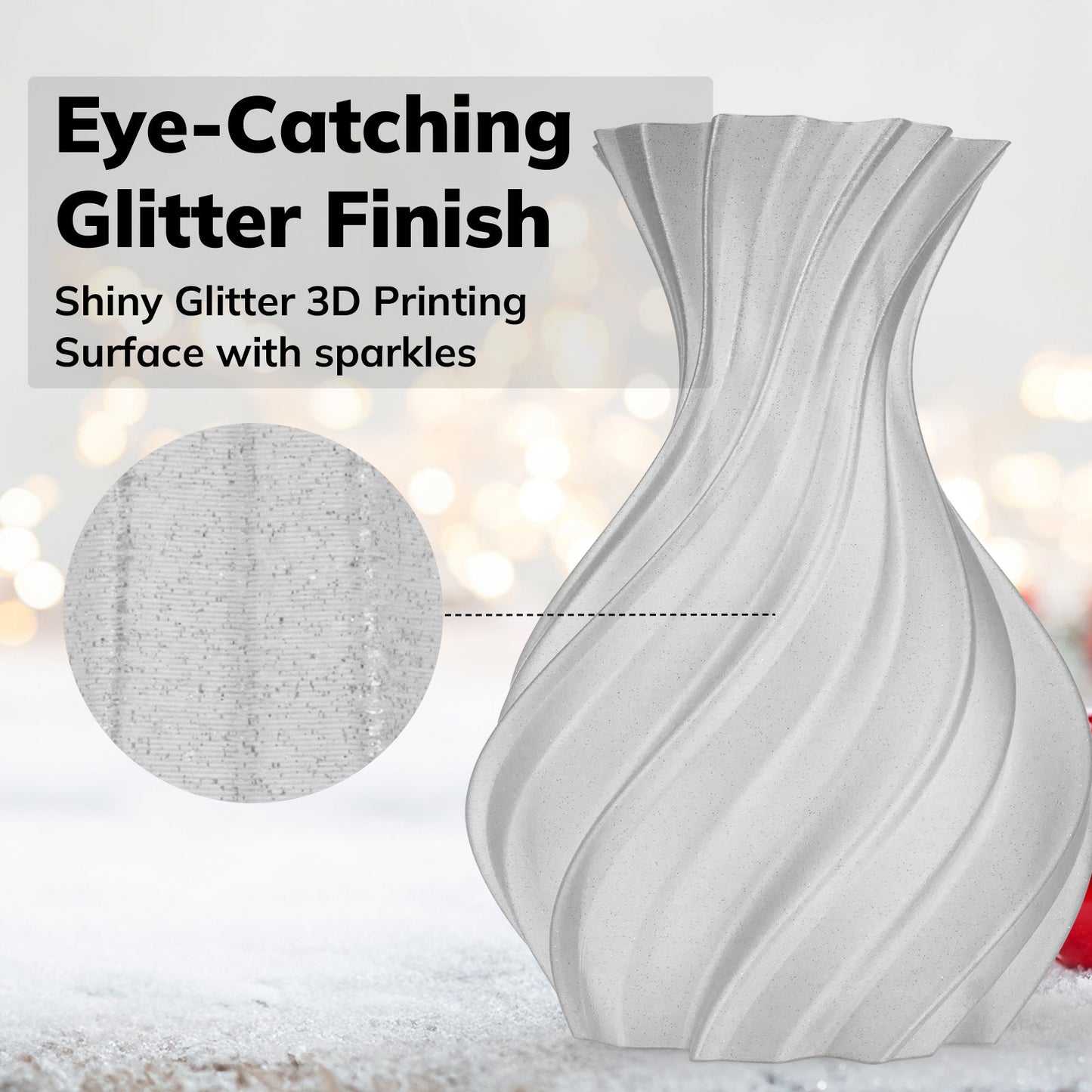 Amolen - Shiny Glitter PLA Filament 1.75mm (1kg)