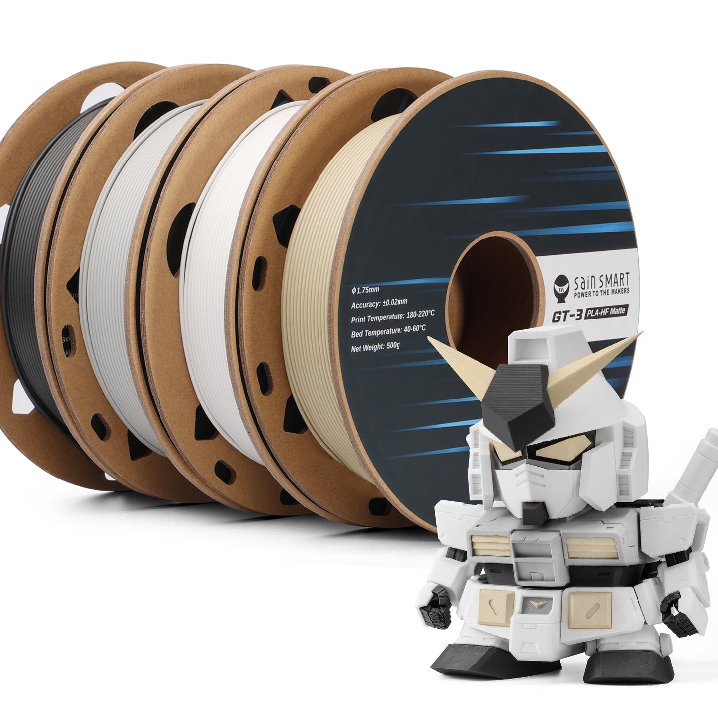 SainSmart GT-3 High-Speed Matte PLA Filament Four-Color Bundle (4x 500g)
