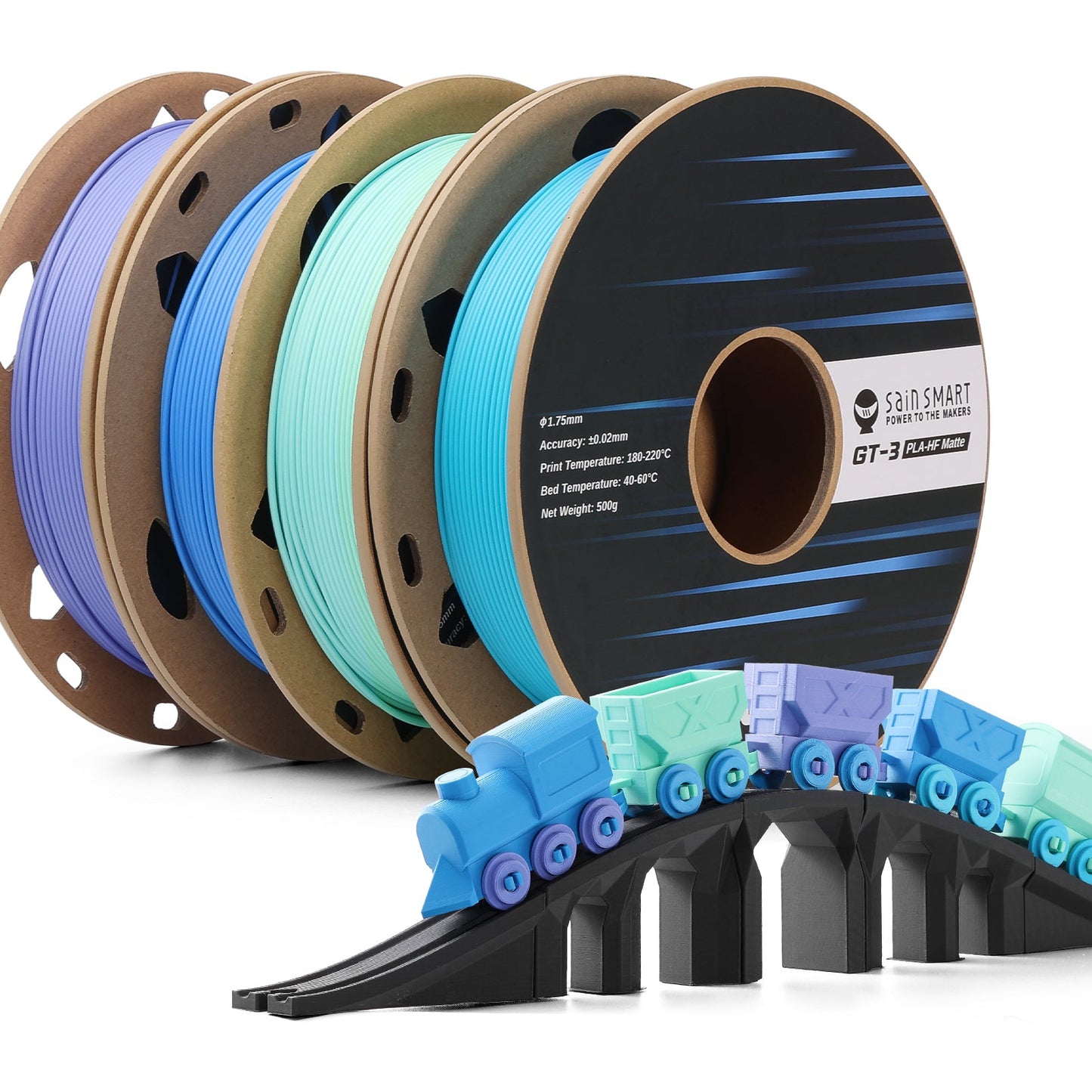 SainSmart GT-3 High-Speed Matte PLA Filament Four-Color Bundle (4x 500g)