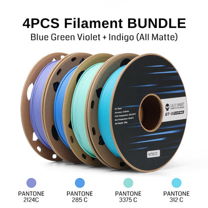 SainSmart GT-3 High-Speed Matte PLA Filament Four-Color Bundle (4x 500g)