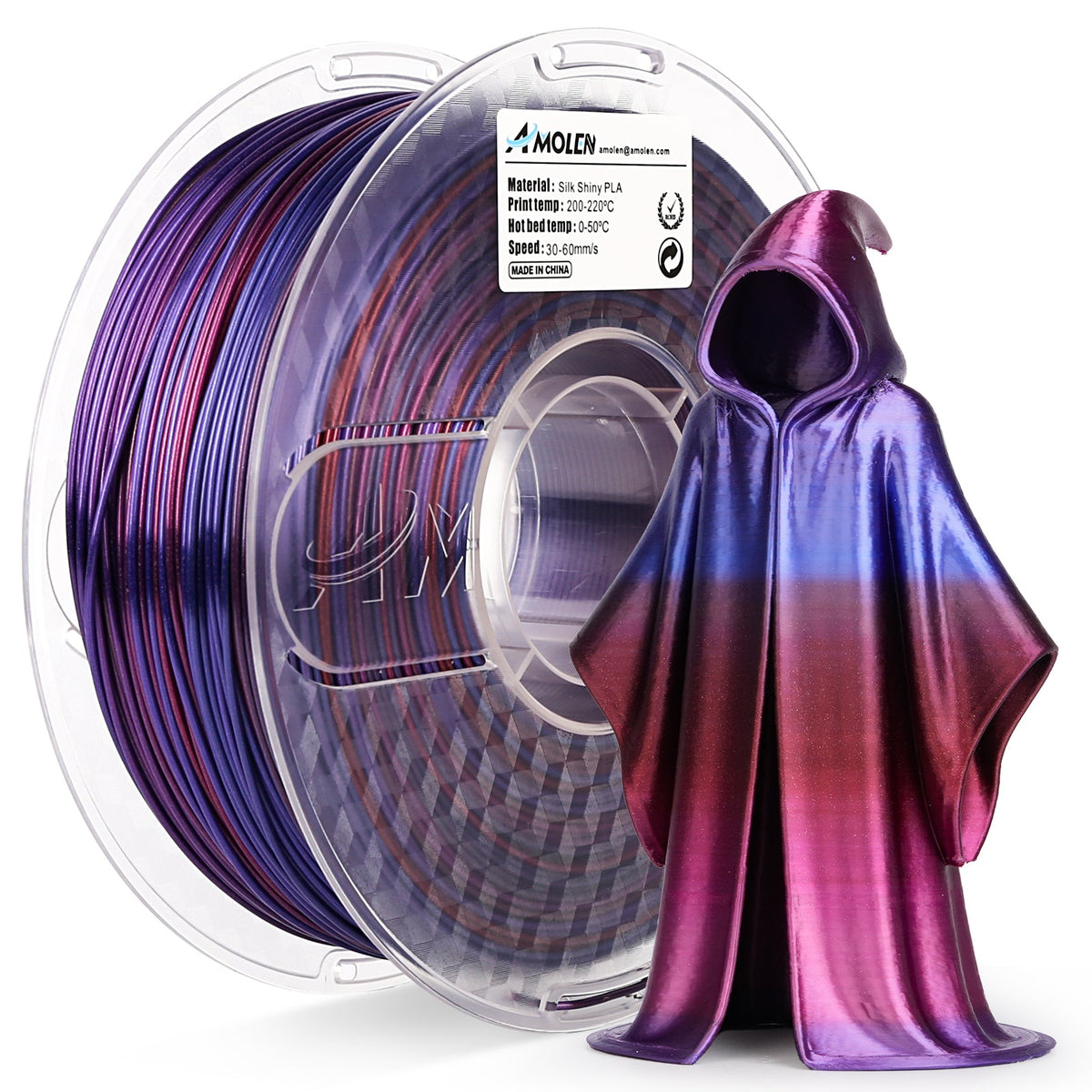 Amolen - Shiny Gradient Silk PLA Filament 1.75mm (1kg)