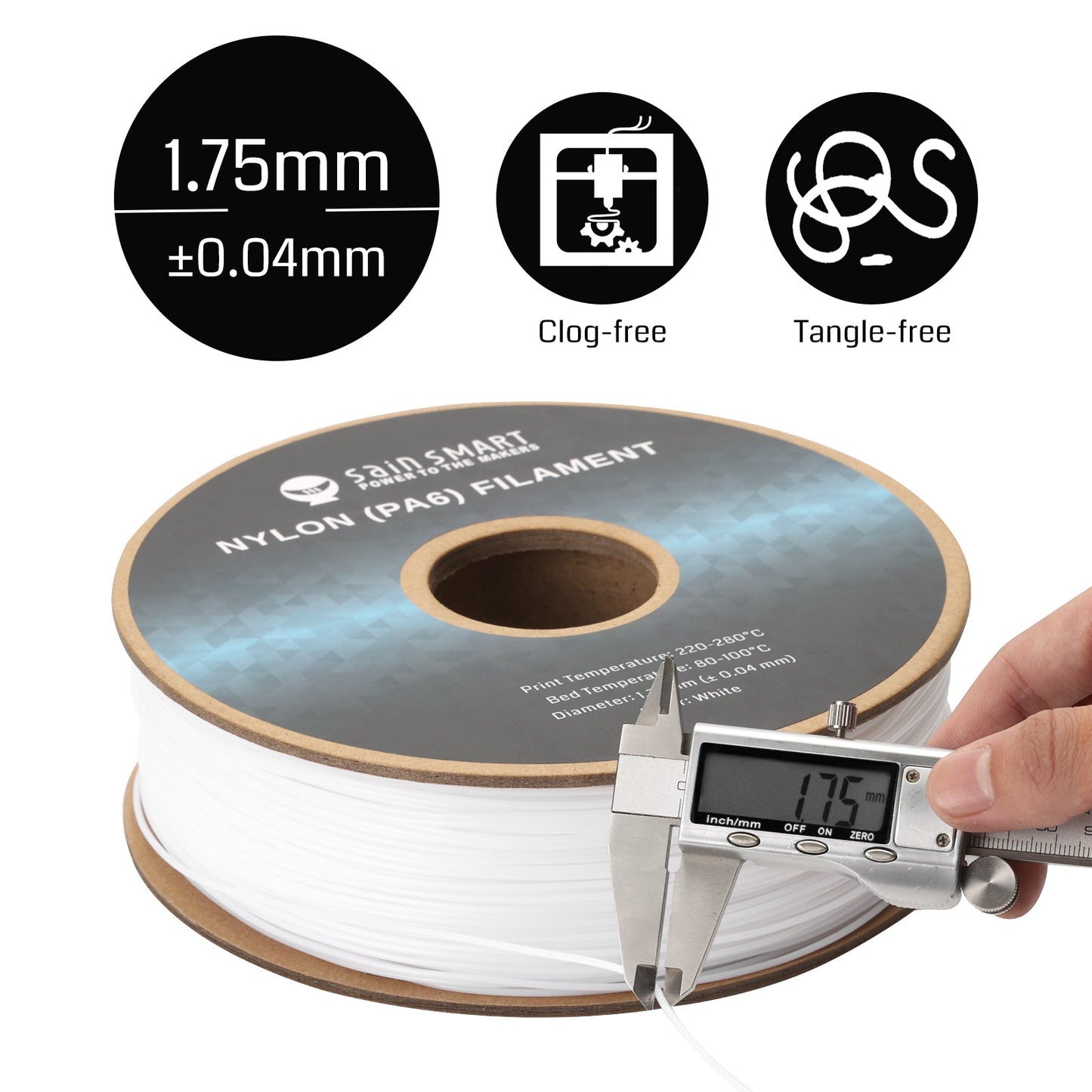 SainSmart - PA6 Nylon Filament 1.75mm, 1kg