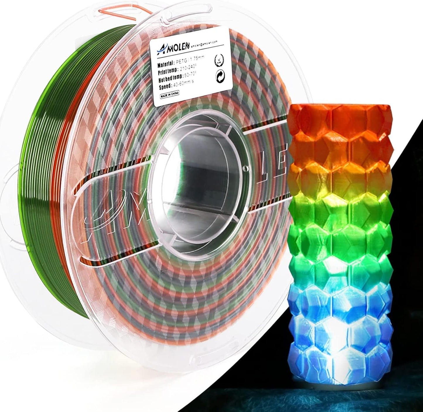 Amolen - PETG Transparent Filament 1.75mm - 1kg / 2.2lbs