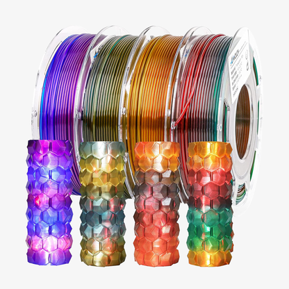 Amolen - Crystal-Transparent Gradient PLA Filament Variety Pack - 1.75mm (4x200g)