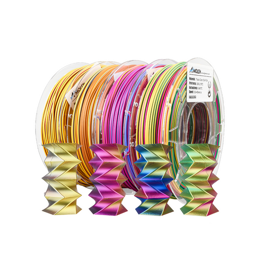 Amolen - Triple Color Silk PLA Filament Variety Pack 1.75mm (4x 200g Spools)
