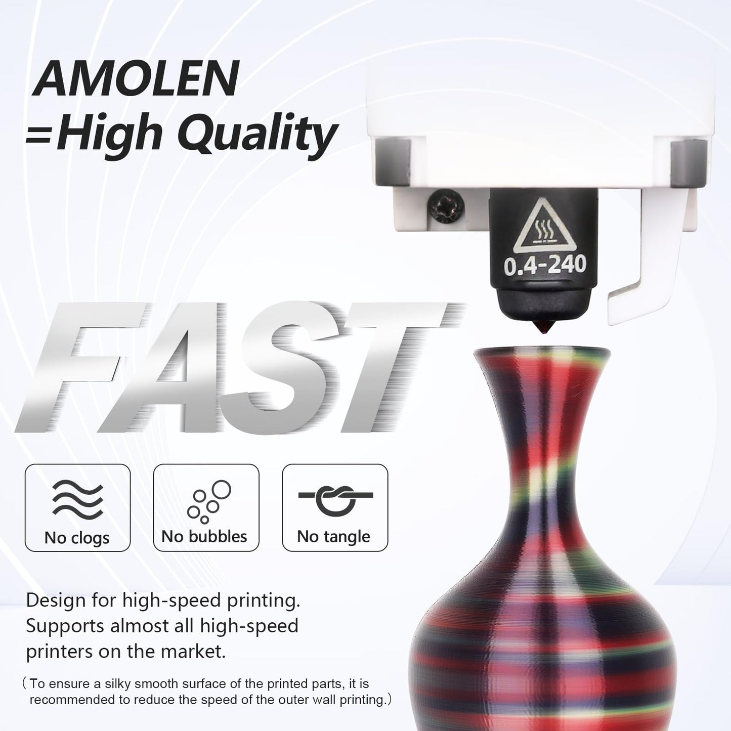 Amolen - Silk S-Series PLA Filament Variety Pack - 1.75mm (4x1kg)