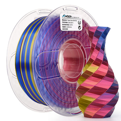 Amolen - Silk Triple Color PLA Filament 1.75mm - 1kg / 2.2lbs