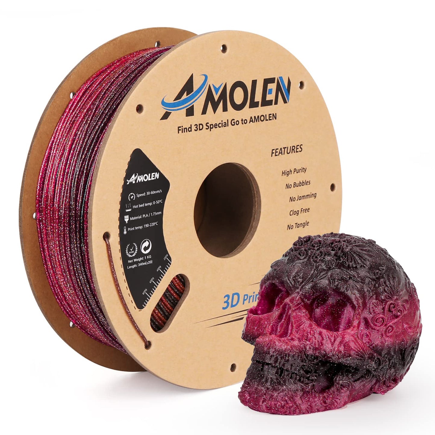 Amolen - PLA Galaxy Sparkle & Shiny Filament 1.75mm - 1kg / 2.2lbs