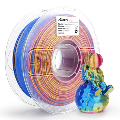 Amolen - Silk Triple Color PLA Filament 1.75mm - 1kg / 2.2lbs