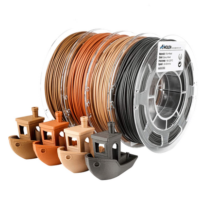 Amolen - Real Wood PLA Filament Variety Pack 1.75mm (4x 200g Spools)
