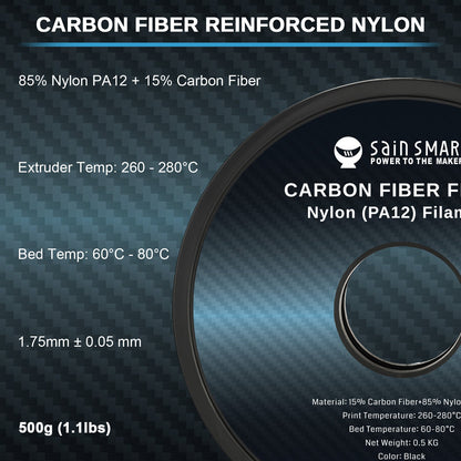 SainSmart - ePA12-CF Carbon Fiber Nylon Filament 1.75mm, 0.5kg