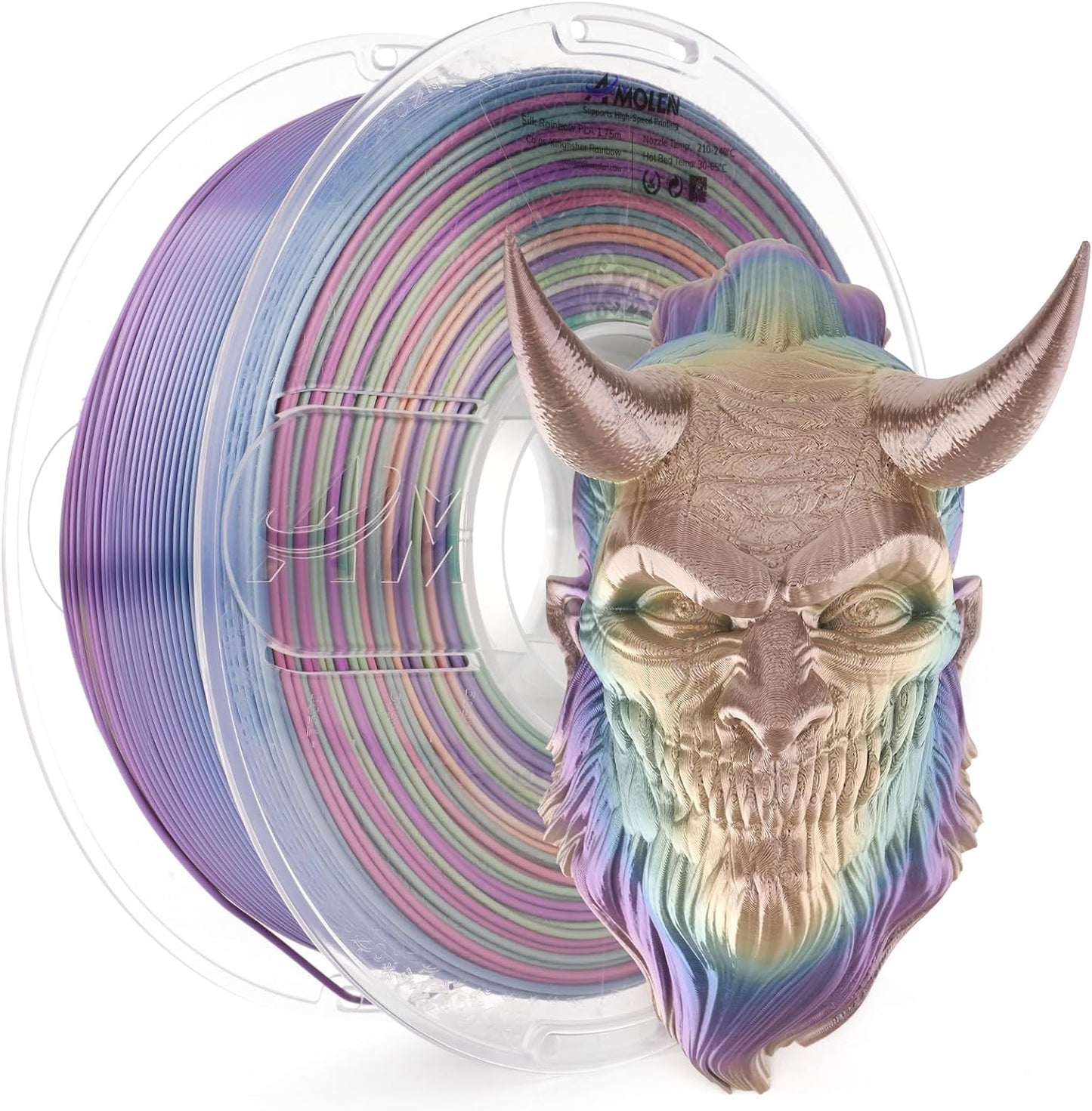Amolen - Silk Rainbow PLA Filament 1.75mm (1kg / 2.2lbs)