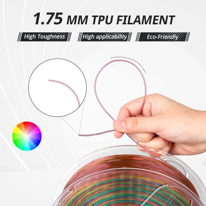 Amolen - Rainbow TPU Filament 1.75mm (95A) - 1kg / 2.2lbs