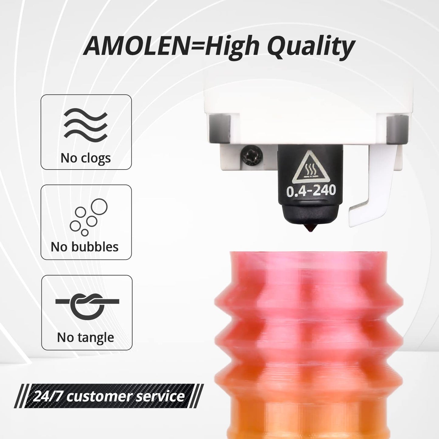 Amolen - Rainbow TPU Filament 1.75mm (95A) - 1kg / 2.2lbs