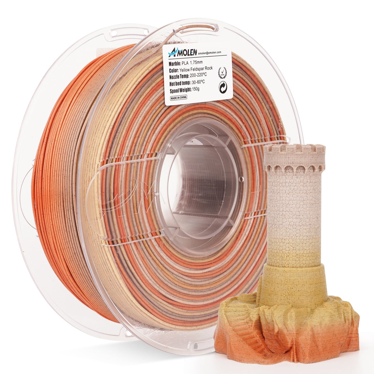 Amolen - Marble PLA Filament 1.75mm - 1kg / 2.2lbs