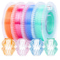 Amolen - Crystal-Transparent Gradient PLA Filament Variety Pack - 1.75mm (4x200g)