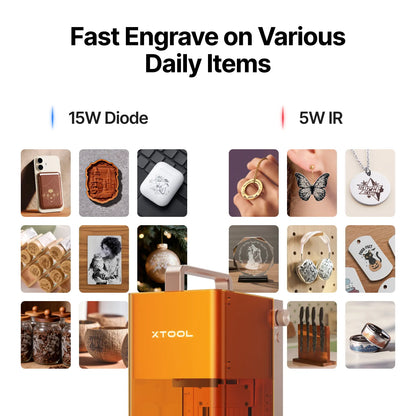 xTool - F2 5W IR & 15W Diode Portable Dual Laser Engraver